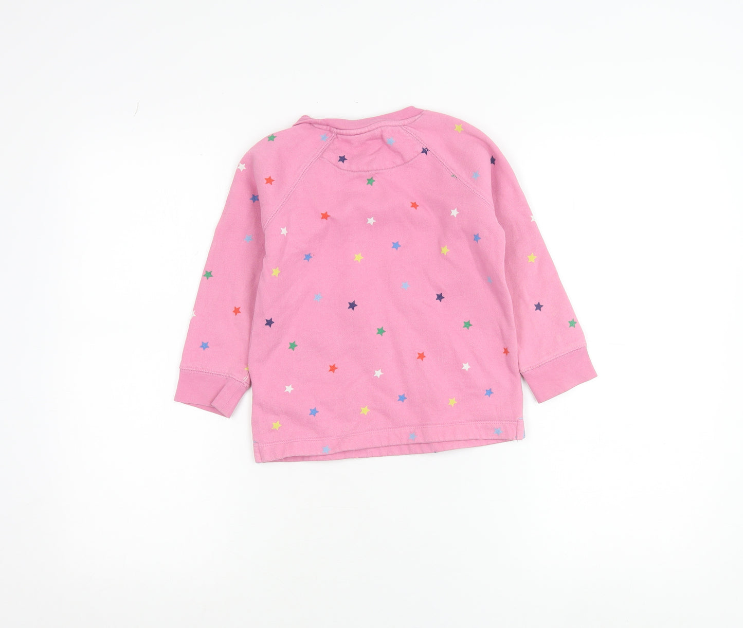 Mini Boden Girls Pink Star Print Pullover Jumper 4-5 Years Cotton Blend