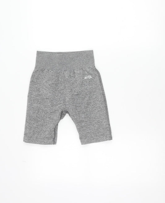 AYBL Women's Grey Seamless Biker Shorts XS - Gym & Yoga Activewear