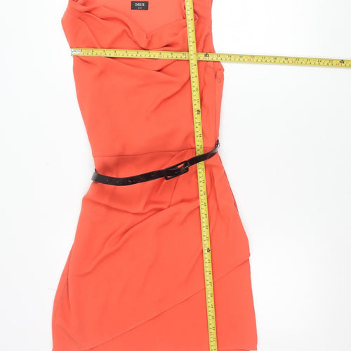 Oasis Women Orange Fit & Flare Sleeveless Short Dress Size 8