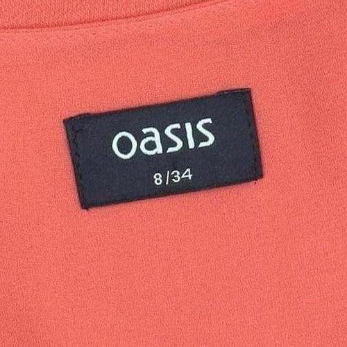 Oasis Women Orange Fit & Flare Sleeveless Short Dress Size 8