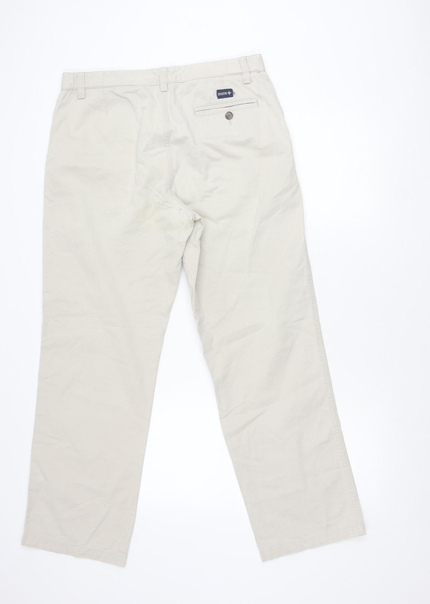 Maine New England Men's Beige Cotton Chino Trousers 34R