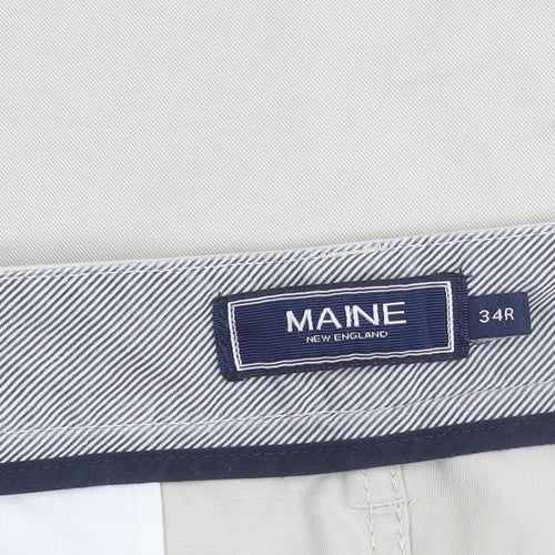 Maine New England Men's Beige Cotton Chino Trousers 34R