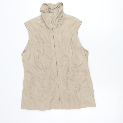 ERFO Womens Beige Lightweight Zip Waistcoat Size 8