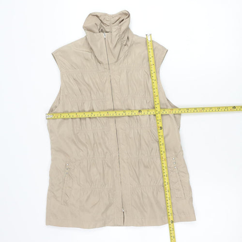 ERFO Womens Beige Lightweight Zip Waistcoat Size 8