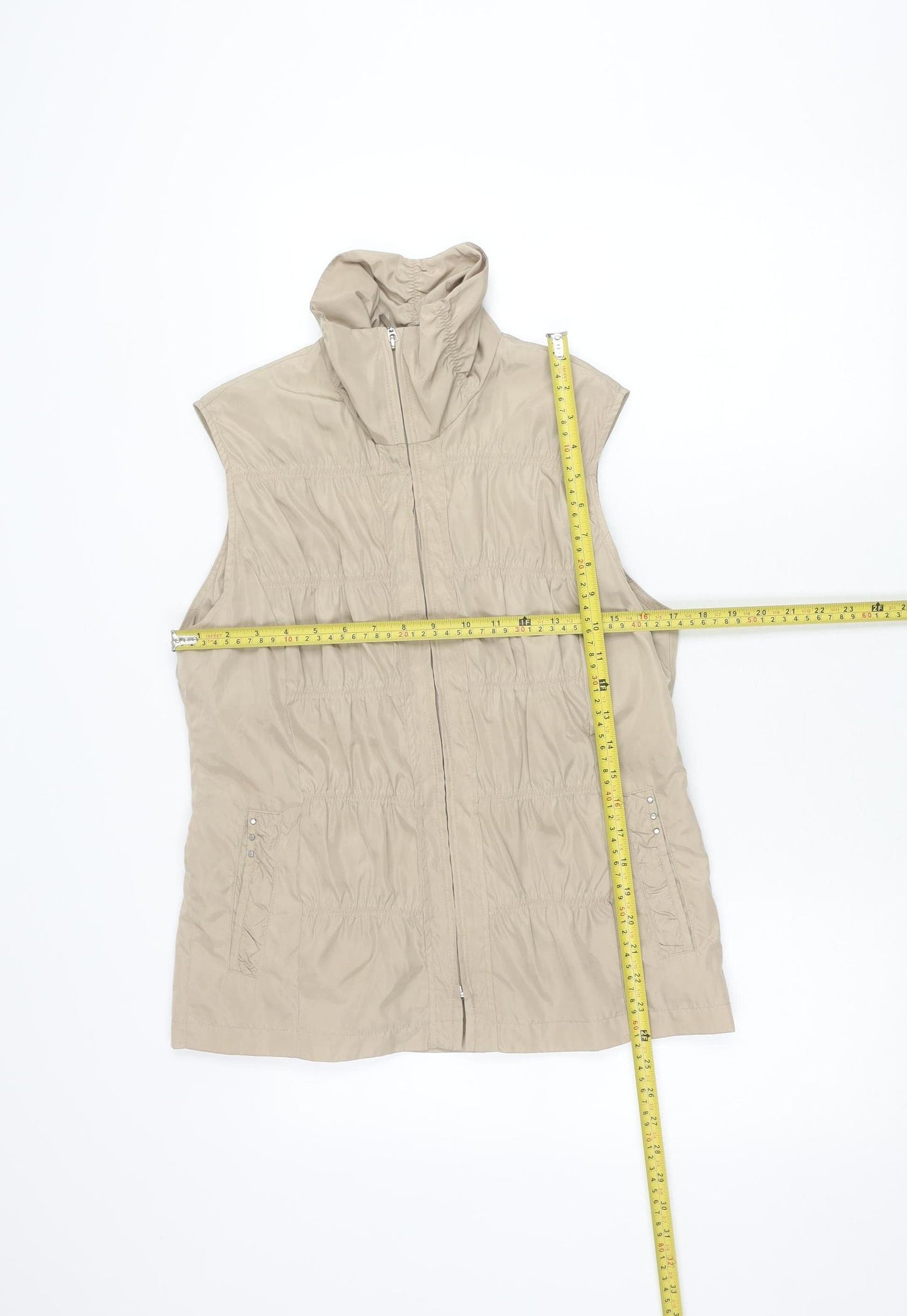 ERFO Womens Beige Lightweight Zip Waistcoat Size 8