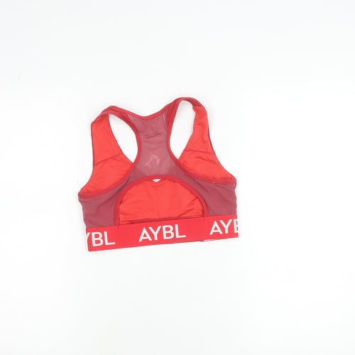 AYBL Red Women’s Medium Racerback Sports Bra Top Athletic Activewear