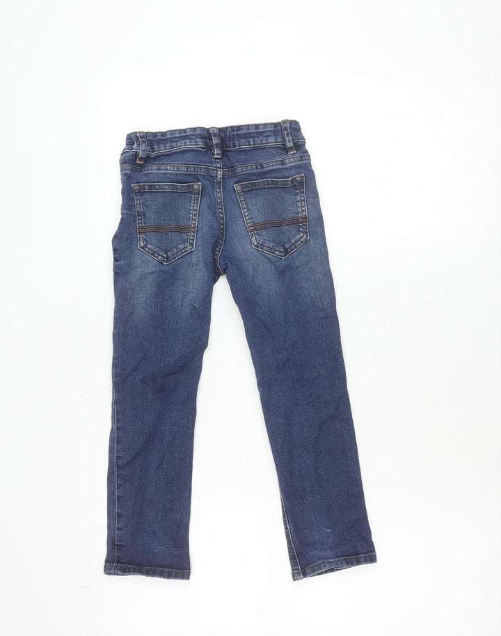 Next Girls Blue Straight Jeans 5 Years Regular Fit Adjustable Waist