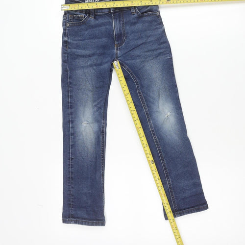 Next Girls Blue Straight Jeans 5 Years Regular Fit Adjustable Waist
