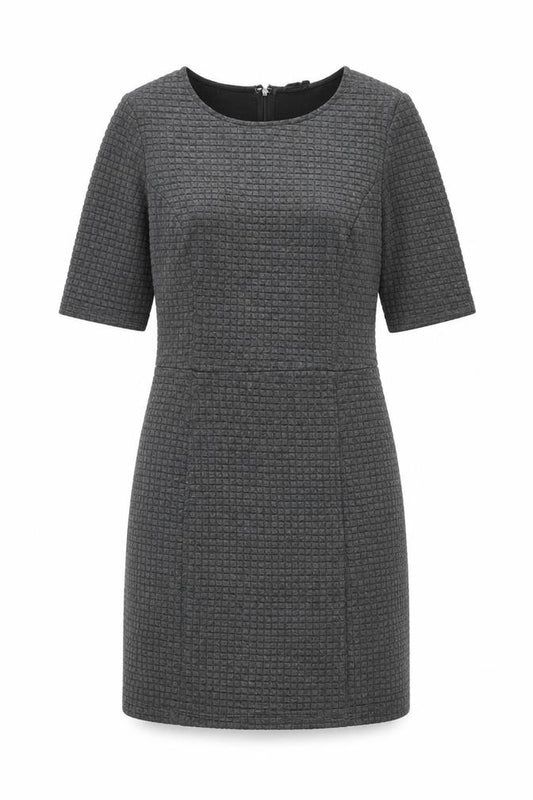 Front view of Puppy Lux Women Grey Bodycon Knee Length Dress, size 12