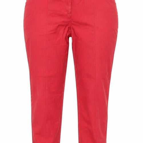 Oasis Womens Red Chino Trousers Size 12 Cotton Blend Smart Casual