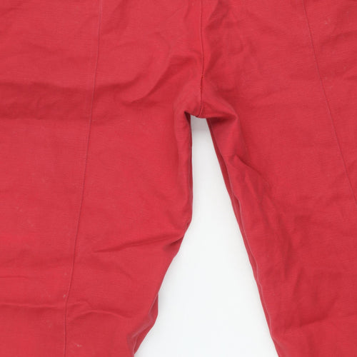 Oasis Womens Red Chino Trousers Size 12 Cotton Blend Smart Casual