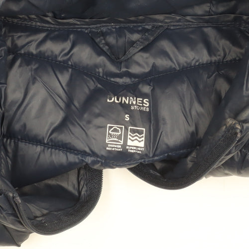 Dunnes Stores Women's Blue Hooded Puffer Jacket Size S Shower Resistant