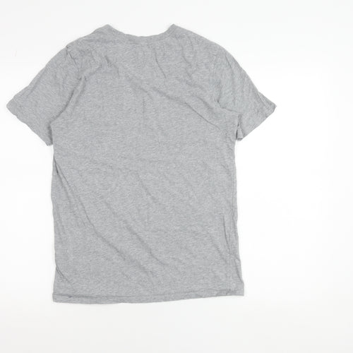 Nike Men’s Grey Athletic Fit Cotton T-Shirt Size S Crew Neck Sports Top
