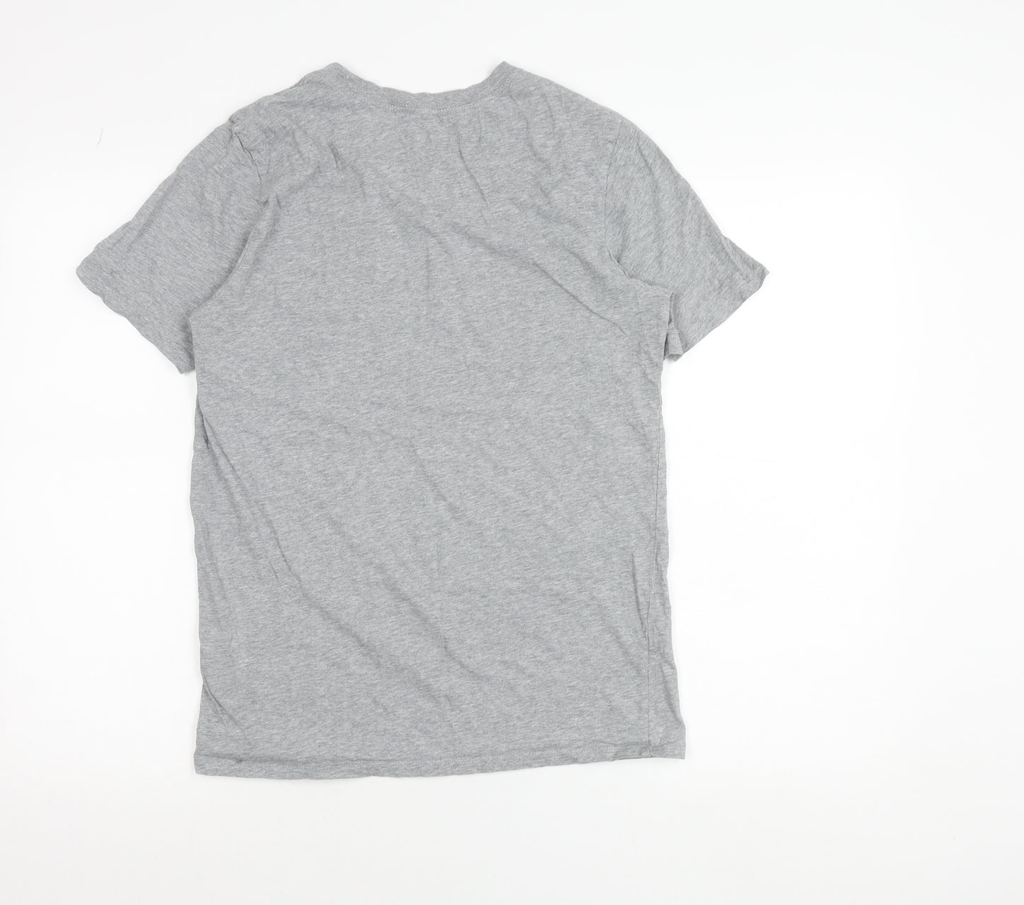 Nike Men’s Grey Athletic Fit Cotton T-Shirt Size S Crew Neck Sports Top