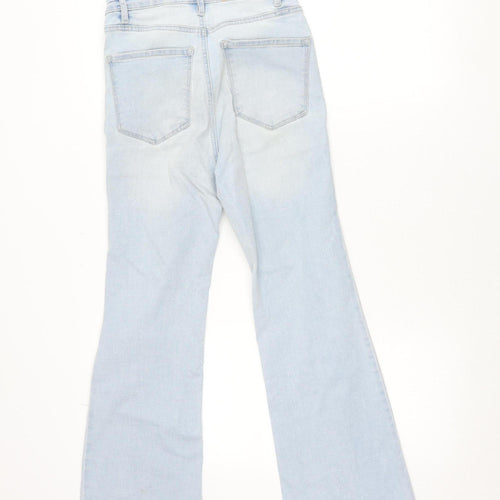 Stradivarius Women’s Light Blue Distressed Straight Jeans Size 6