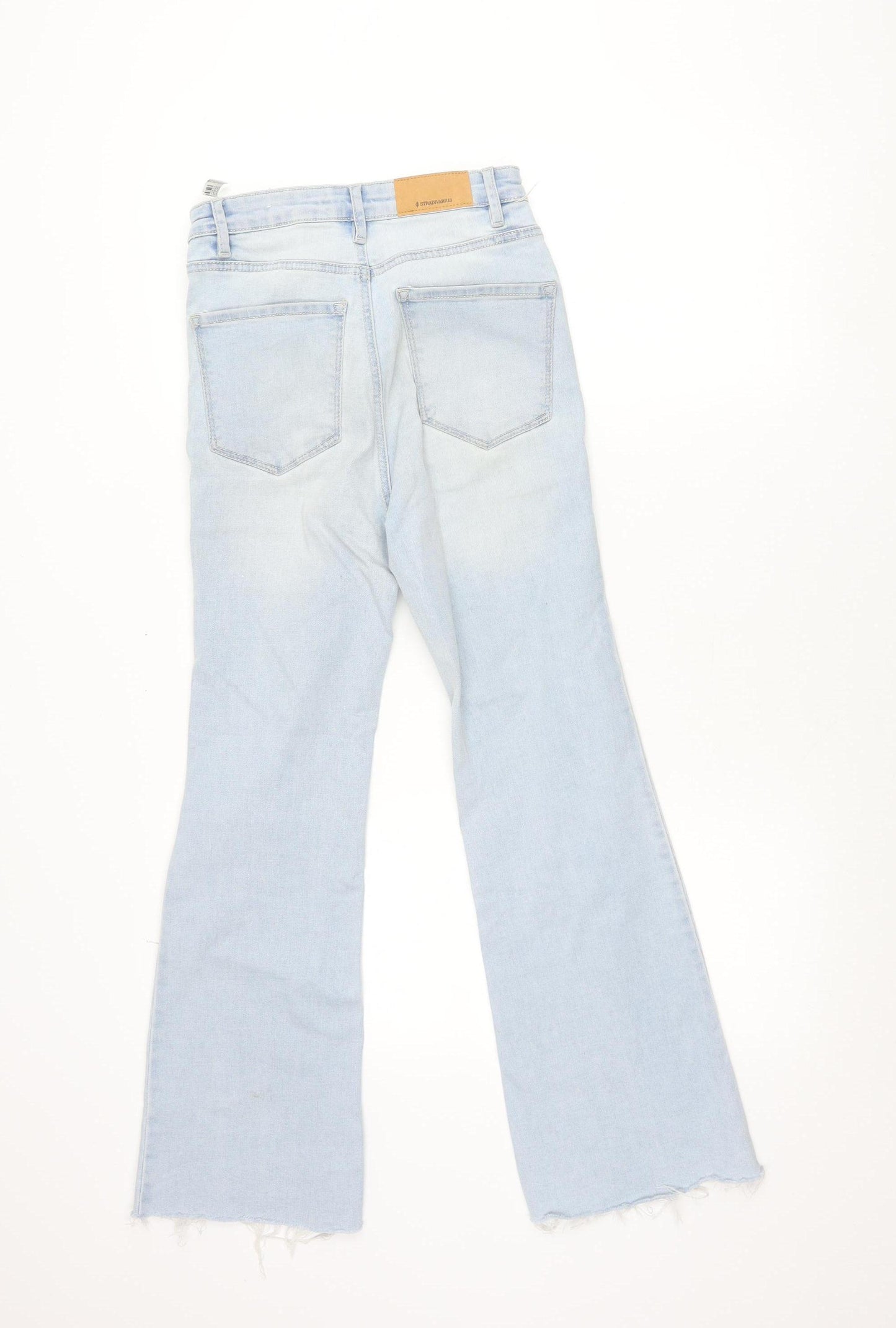 Stradivarius Women’s Light Blue Distressed Straight Jeans Size 6