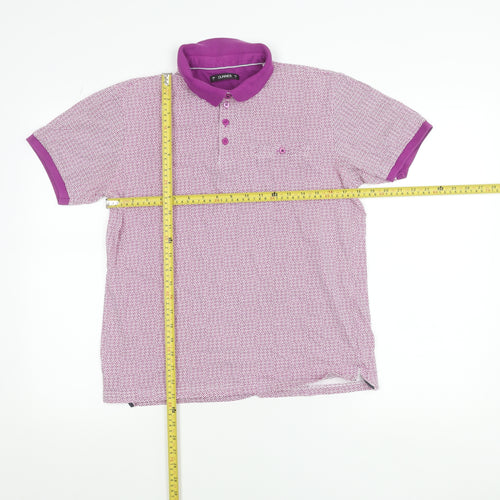 Dunnes Stores Men's Purple Geometric Cotton Polo Shirt Size S