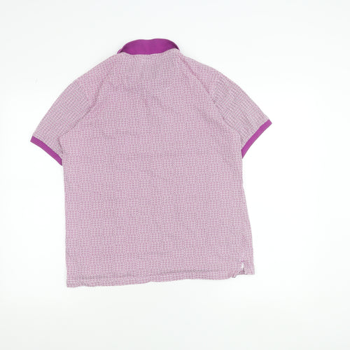 Dunnes Stores Men's Purple Geometric Cotton Polo Shirt Size S