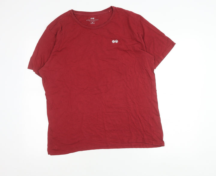 Crosshatch Men's Red XL Crew Neck Cotton Jersey T-Shirt