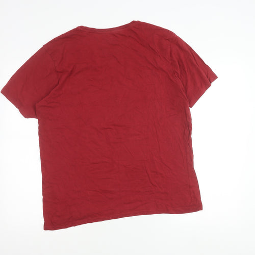 Crosshatch Men's Red XL Crew Neck Cotton Jersey T-Shirt