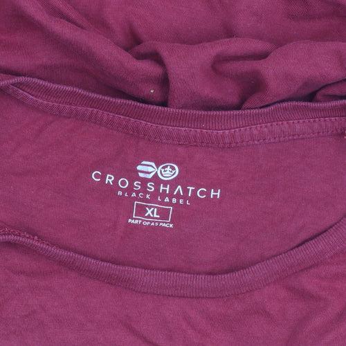 Crosshatch Men's Red XL Crew Neck Cotton Jersey T-Shirt