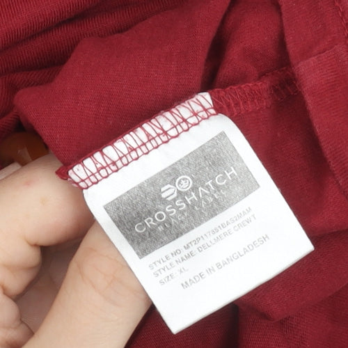 Crosshatch Men's Red XL Crew Neck Cotton Jersey T-Shirt