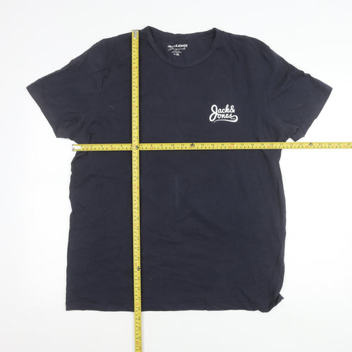Jack & Jones Men’s Blue XL Crew Neck Cotton T-Shirt