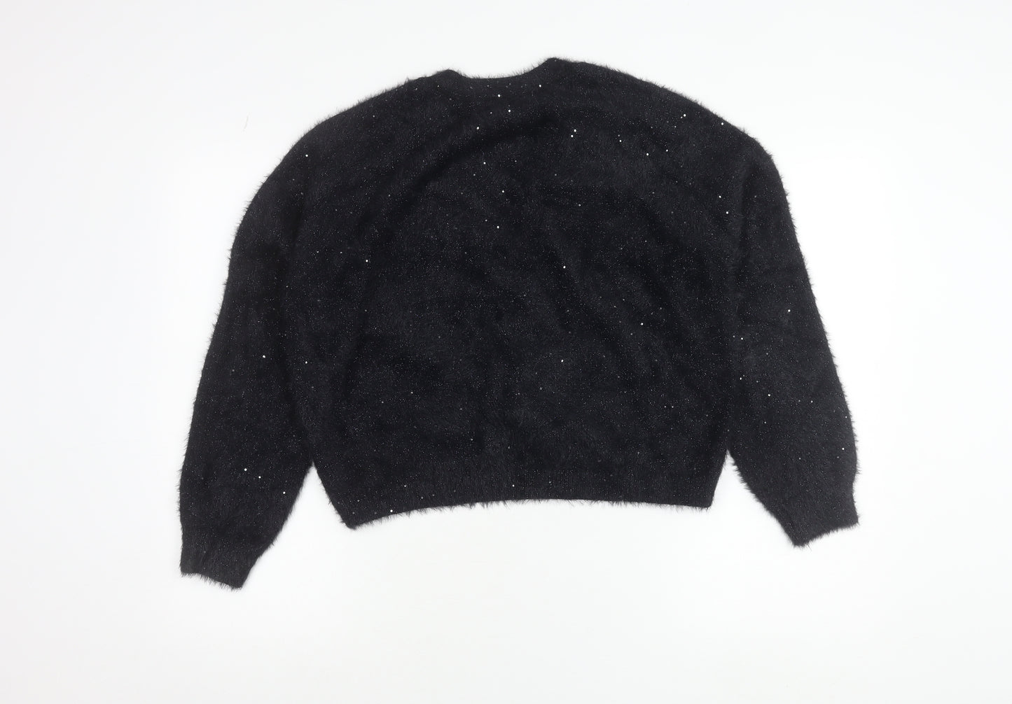 Gallery Women's Black Sequin V-Neck Long Sleeve Cardigan Size S