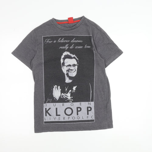 LFC Mens Grey XS Jurgen Klopp Graphic Football T-Shirt