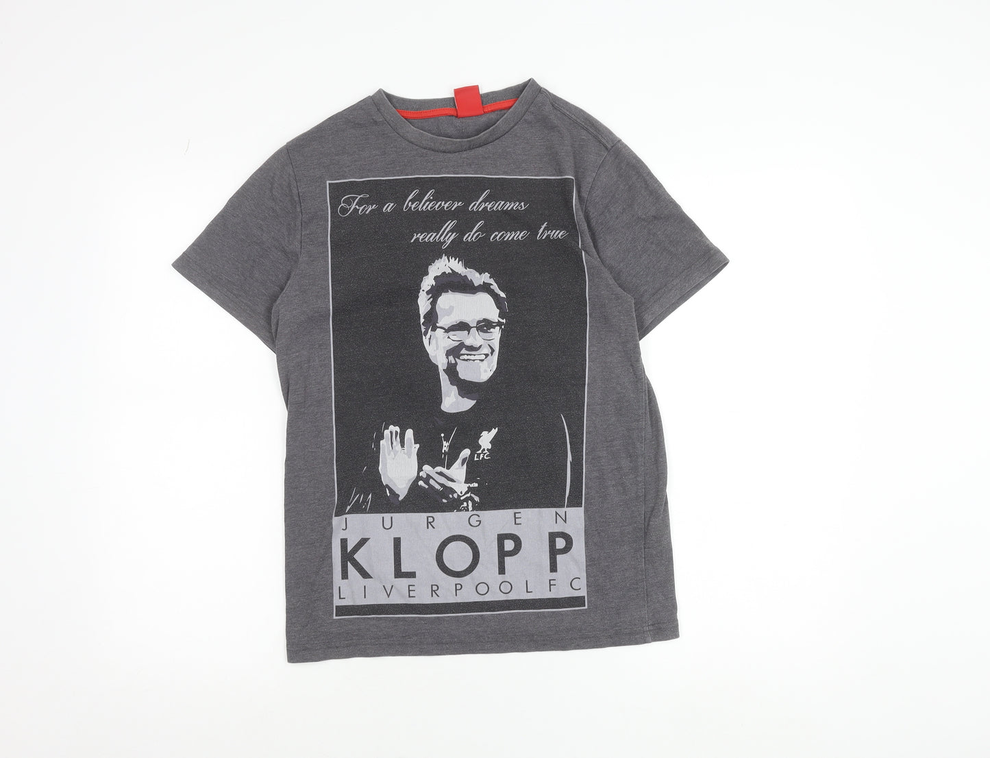 LFC Mens Grey XS Jurgen Klopp Graphic Football T-Shirt