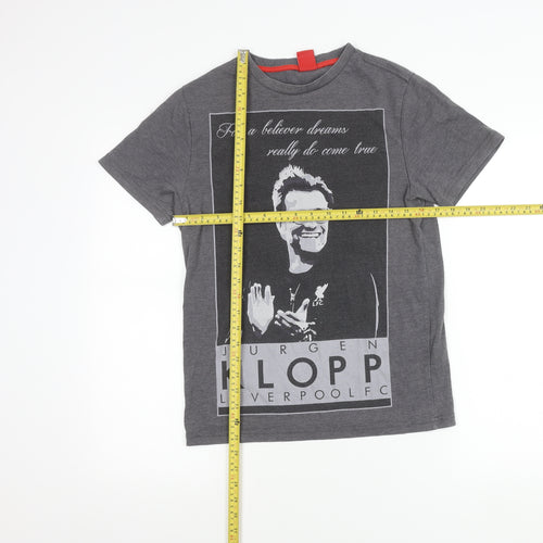 LFC Mens Grey XS Jurgen Klopp Graphic Football T-Shirt