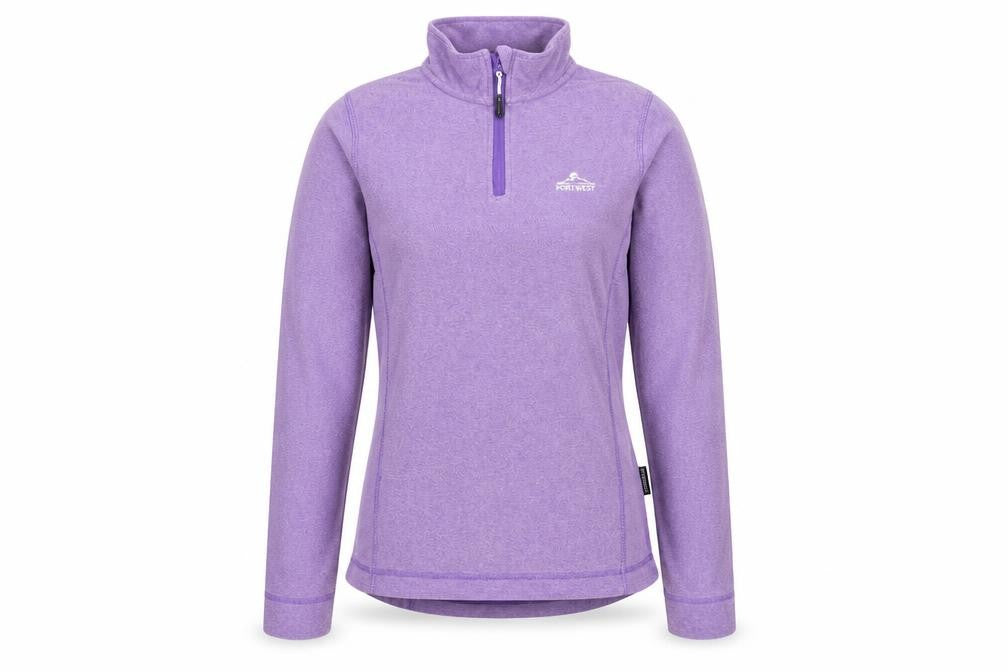 Portwest Women’s Purple Fleece Pullover 1/4 Zip Sweatshirt Size M