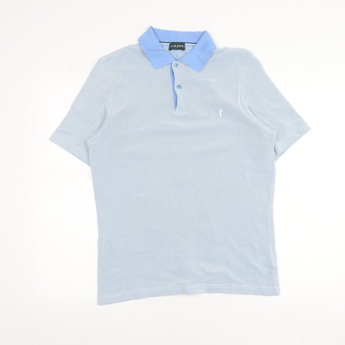 Golfino Men’s Blue Geometric Polo Shirt Size M Polyamide Golf Top
