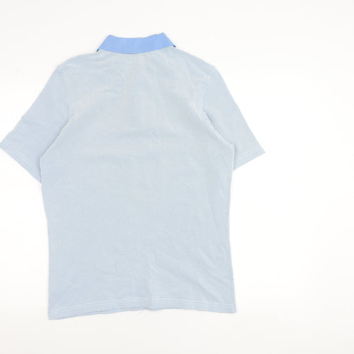 Golfino Men’s Blue Geometric Polo Shirt Size M Polyamide Golf Top