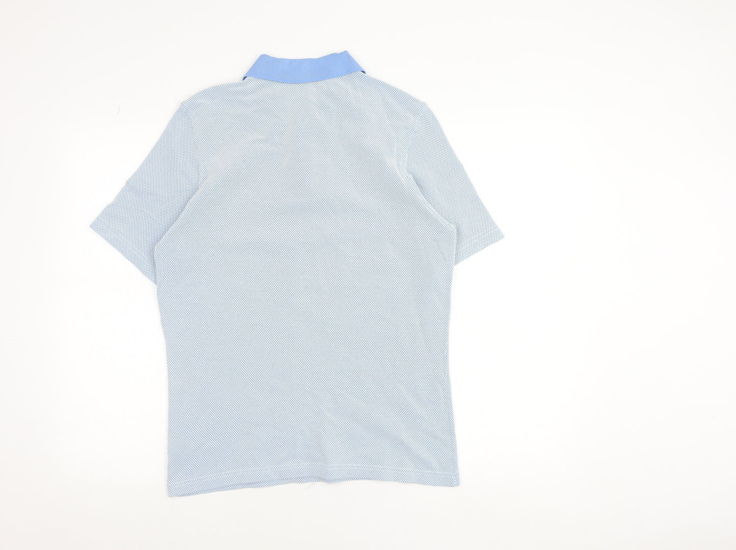 Golfino Men’s Blue Geometric Polo Shirt Size M Polyamide Golf Top