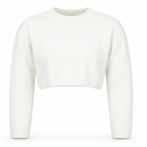 Zara Women White Crew Neck Knit Shrug Jumper Size L