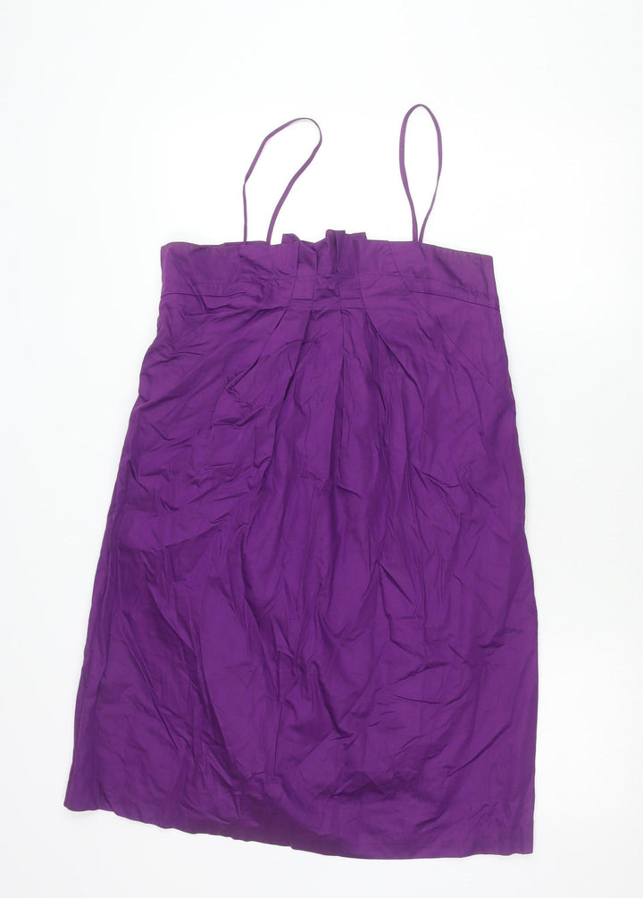 French Connection Women's Purple Cotton A-Line Knee Dress Size 14