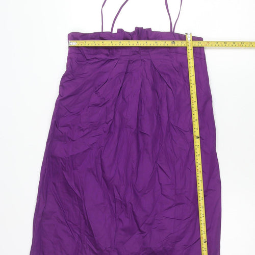French Connection Women's Purple Cotton A-Line Knee Dress Size 14