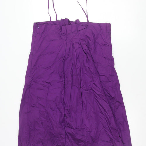 French Connection Women's Purple Cotton A-Line Knee Dress Size 14