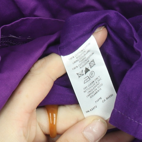 French Connection Women's Purple Cotton A-Line Knee Dress Size 14