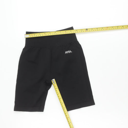 AYBL Women's Black Small Biker Compression Activewear Shorts