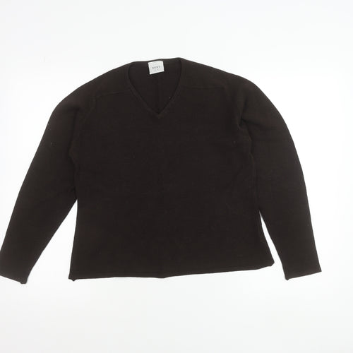 Next Womens Brown V-Neck Long Sleeve Knit Jumper Size 16