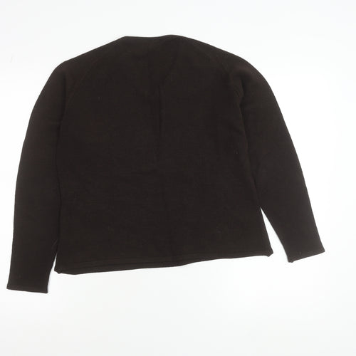 Next Womens Brown V-Neck Long Sleeve Knit Jumper Size 16