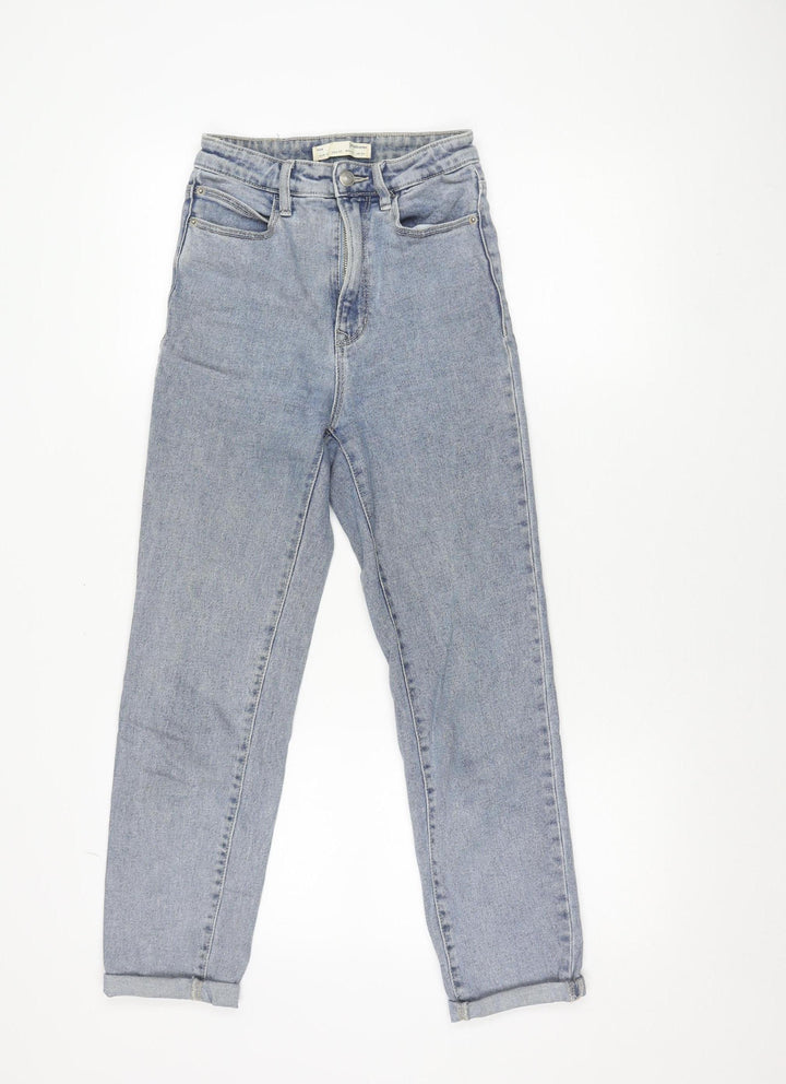 Stradivarius Women Blue High Rise Mom Jeans Size 6
