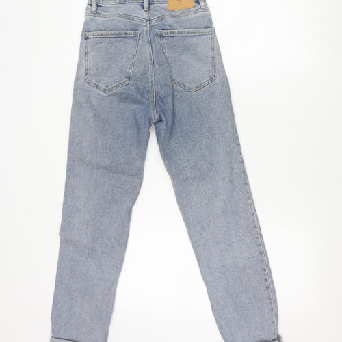 Stradivarius Women Blue High Rise Mom Jeans Size 6