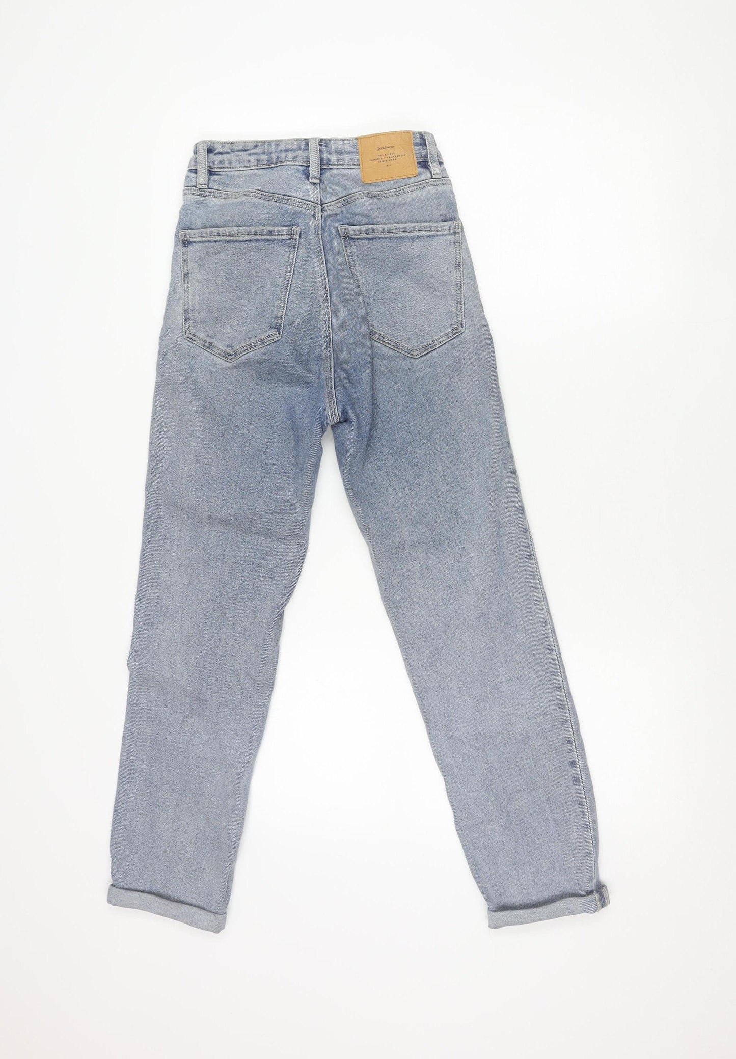 Stradivarius Women Blue High Rise Mom Jeans Size 6