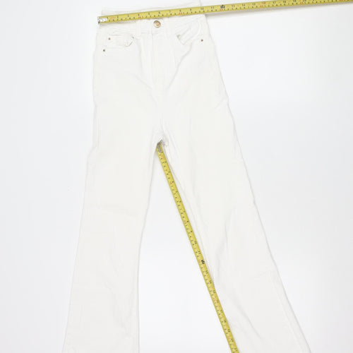 Stradivarius Women’s White Slim Straight Jeans Size 4 Stretch Denim