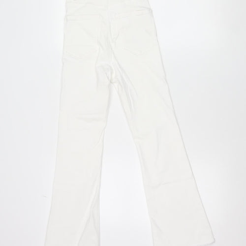 Stradivarius Women’s White Slim Straight Jeans Size 4 Stretch Denim