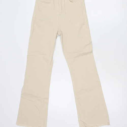 Stradivarius Women’s Beige Straight Jeans Size 6 Regular Fit