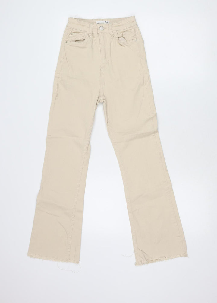 Stradivarius Women’s Beige Straight Jeans Size 6 Regular Fit
